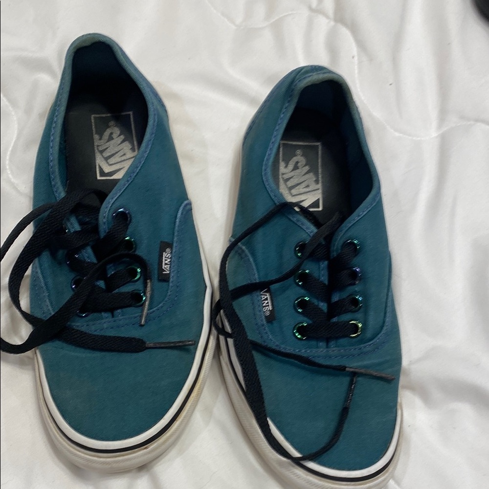 Vans Blue Canvas Shoes with Black Laces size 7 women’s